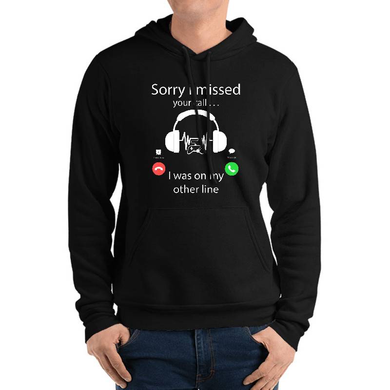 Funny Humor Gaming Lover Headset Sorry i missed your call i was on my other line Youth Hooded Sweatshirts