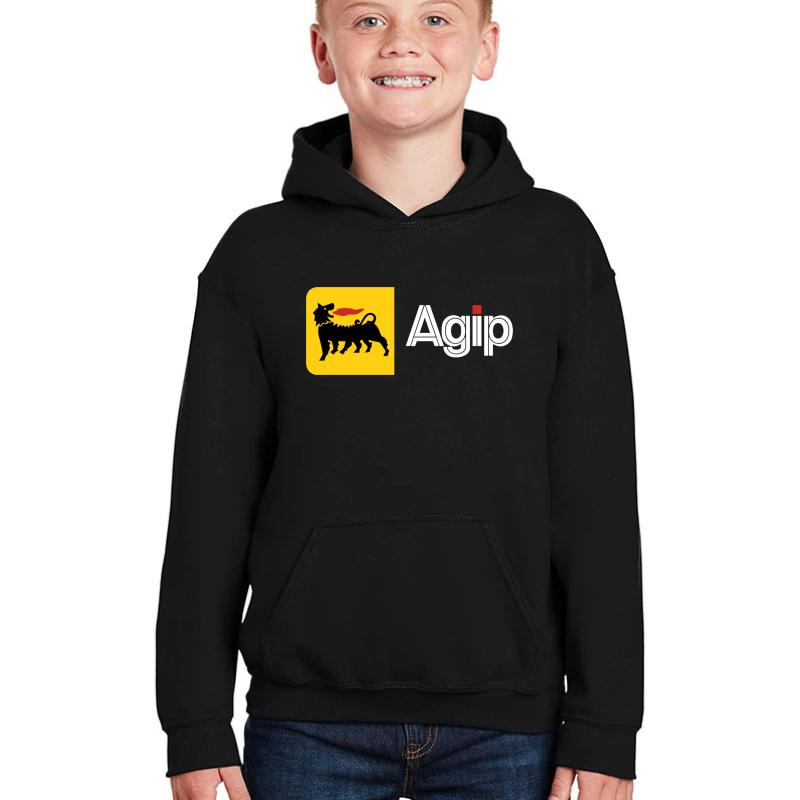 Agip Engine Oils Car Youth Hooded Sweatshirt Boy Black