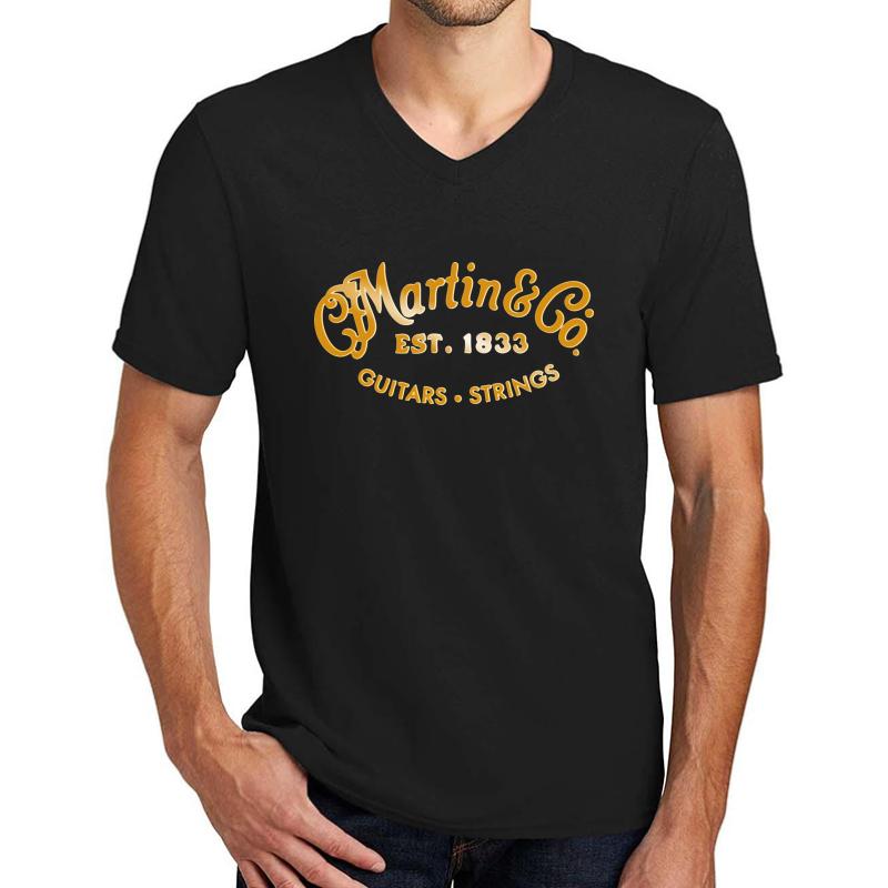 2021 Martin Guitars Unisex V-Neck T-Shirt Men Black