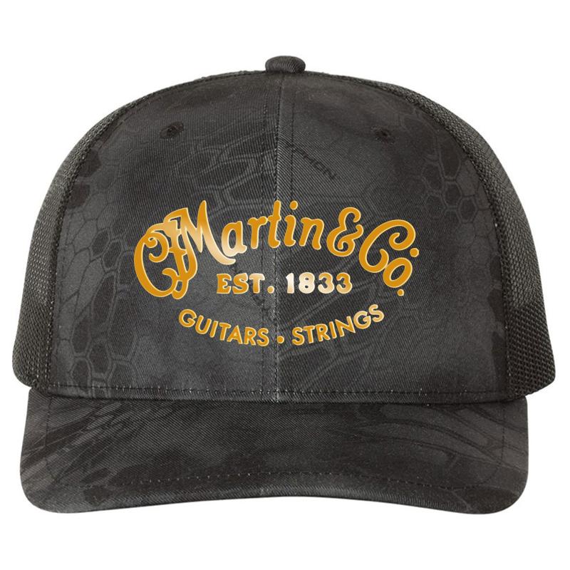 2021 Martin Guitars Richardson Premium Trucker Snapback Cap  Kryptek Typhon Black