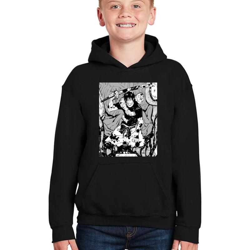 Toji Fushiguro Manga Panel Youth Hooded Sweatshirt Boy Black