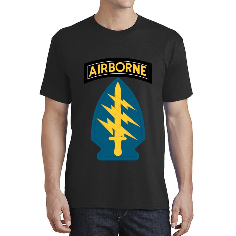 Airborne Army Special Forces Insignia Unisex T-Shirt Men Black