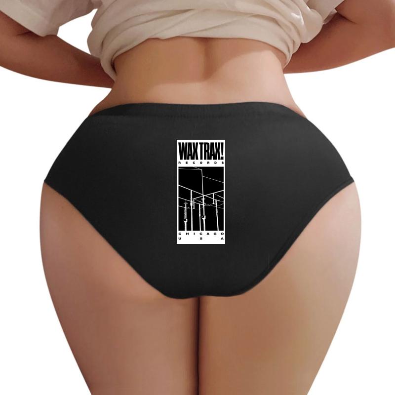 Wax Trax! Usa Chicago - White On Black Women Underwear Panties Women Black