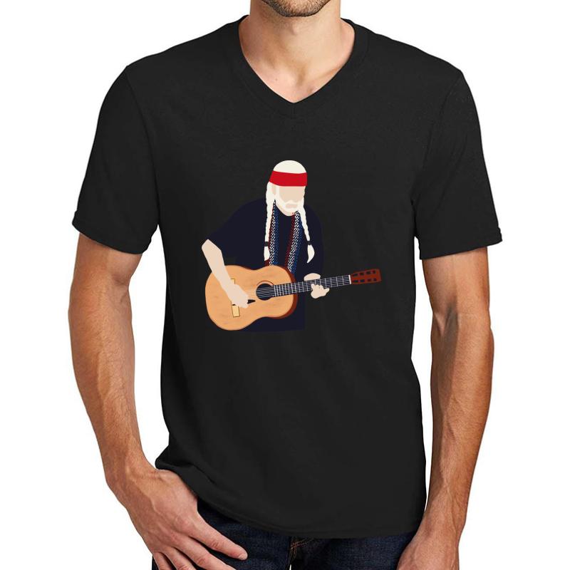 Willie Texas Son Nelson Unisex V-Neck T-Shirt Men Black