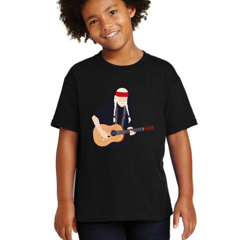 Willie Texas Son Nelson Youth T-Shirt Boy Black