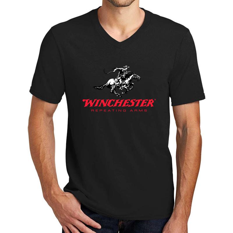 Winchester Logo Best Edition Unisex V-Neck T-Shirt Men Black