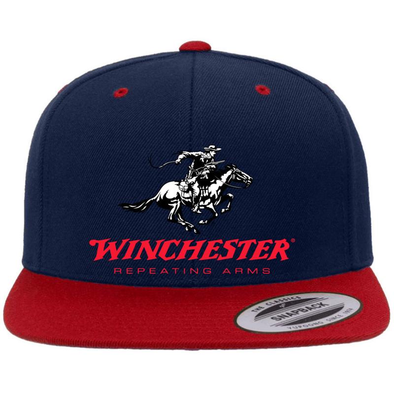 Winchester Logo Best Edition Premium Flat Bill Snapback Cap  Navy