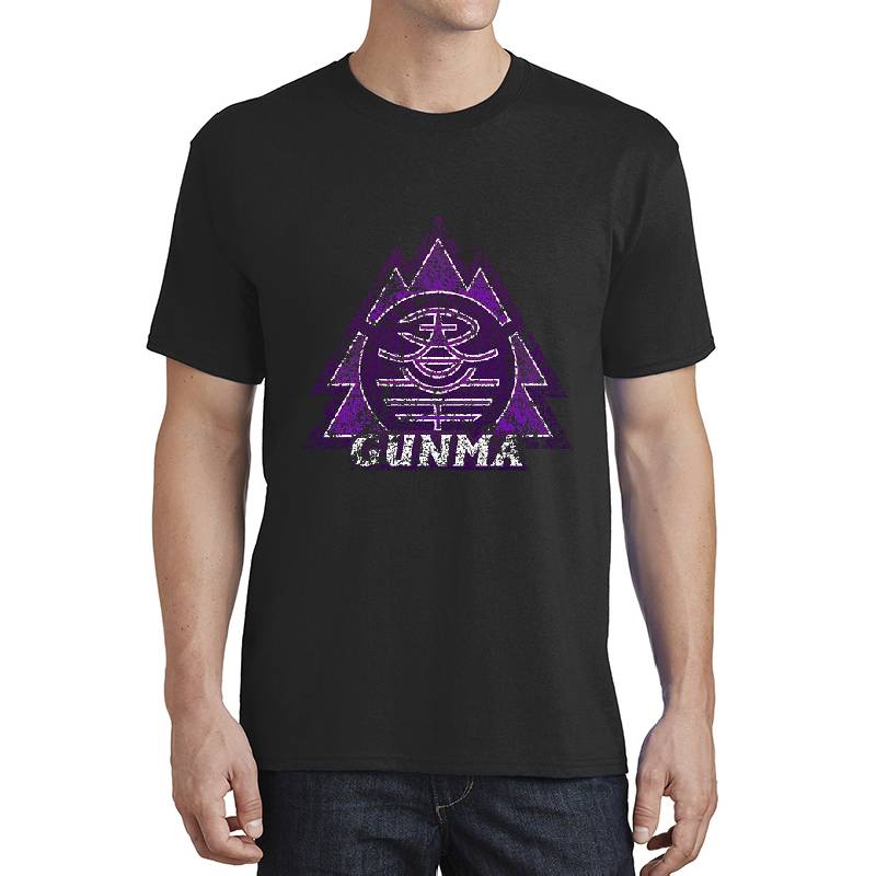 Gunma Prefecture Japanese Symbol Distressed Anime Style Unisex V-Neck T-Shirts