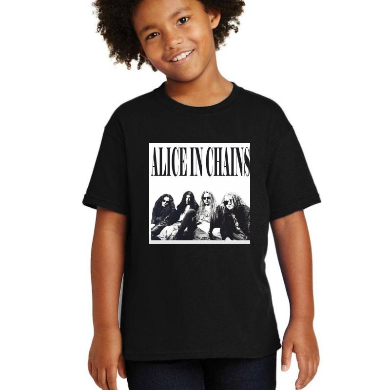 Alice In Chains Vintage B&W Youth T-Shirt Boy Black