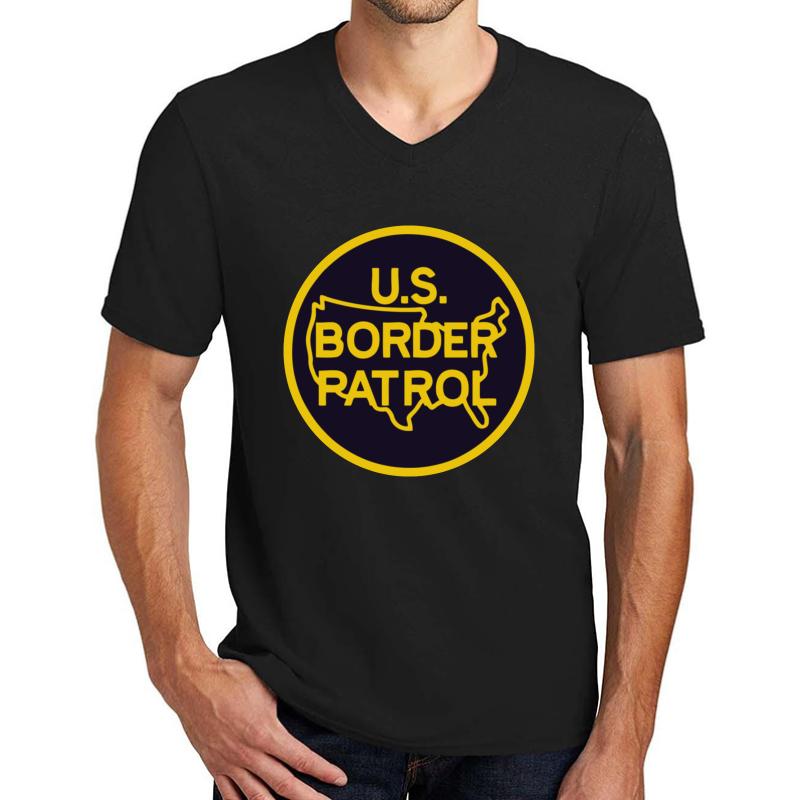 Us Border Patrol Seal Flag Coat Of Arms Unisex V-Neck T-Shirt Men Black