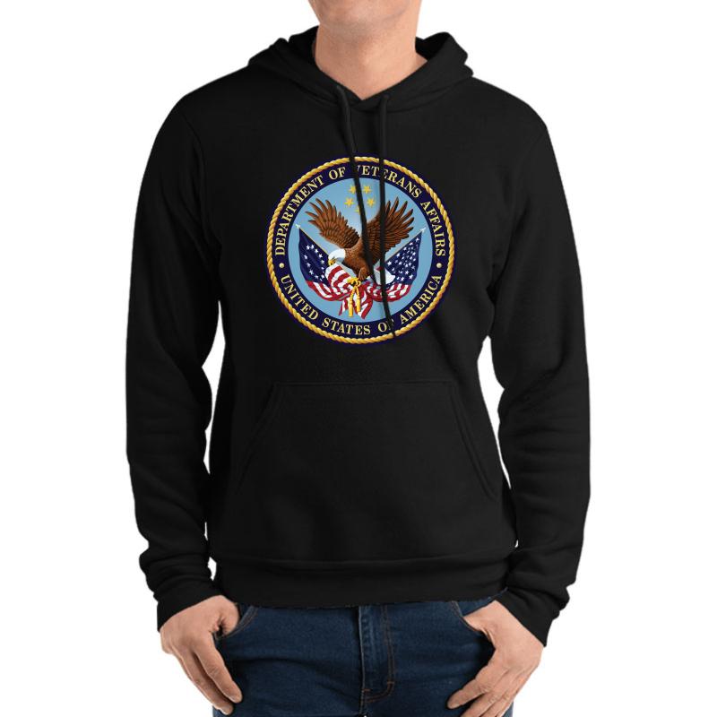 The Seal For The United States Department Of Veteran Affairs Unisex Hooded Sweatshirt Men Black