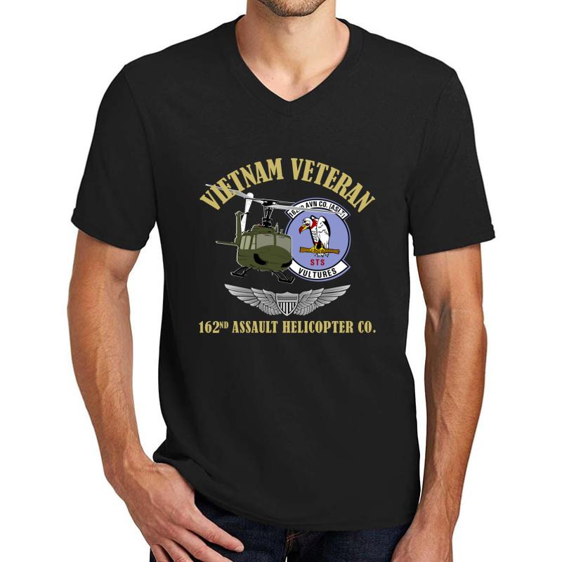 162Nd Assault Helicopter - Vietnam Veteran Unisex V-Neck T-Shirt Men Black