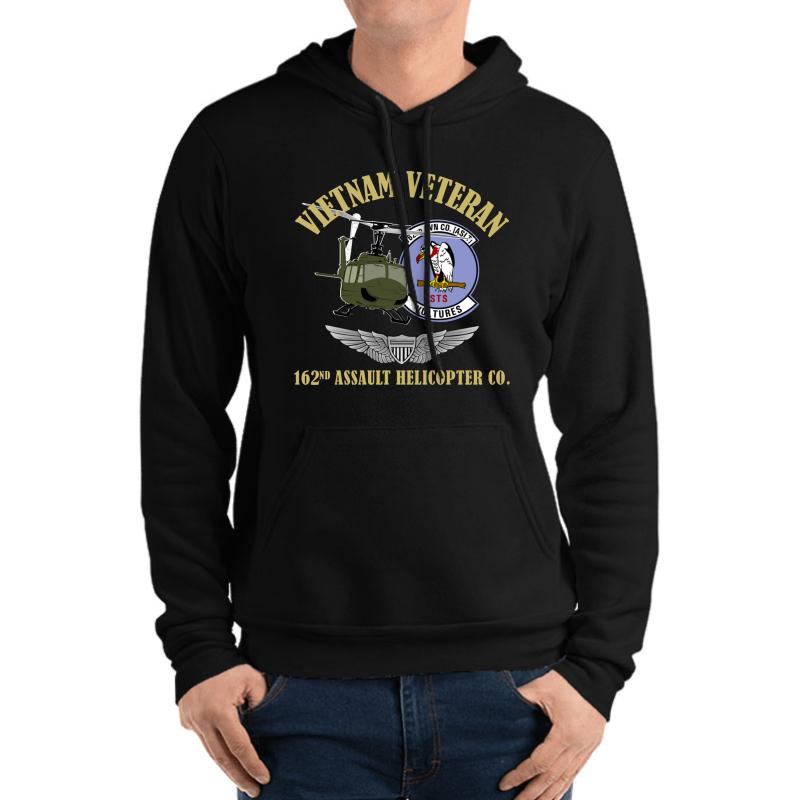 162Nd Assault Helicopter - Vietnam Veteran Unisex Hooded Sweatshirt Men Black