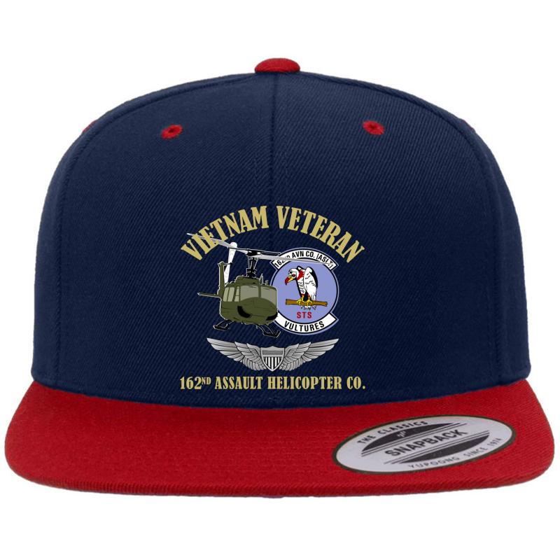 162Nd Assault Helicopter - Vietnam Veteran Premium Flat Bill Snapback Cap  Navy