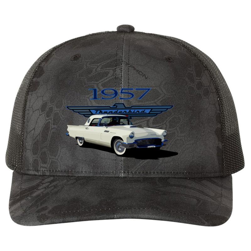 1957 Ford Thunderbird Richardson Premium Trucker Snapback Cap  Kryptek Typhon Black