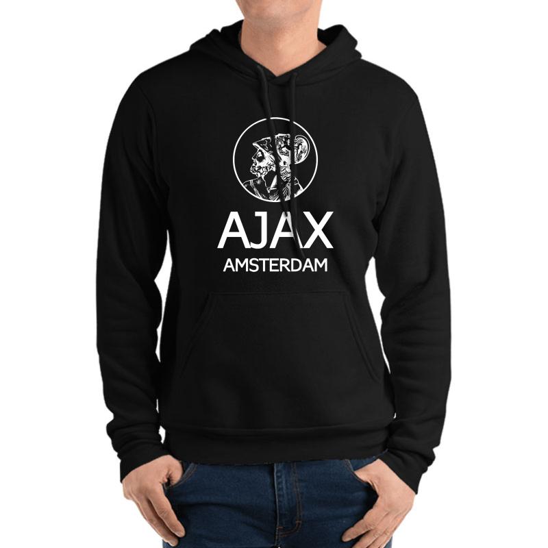 Ajax Amsterdam White Unisex Hooded Sweatshirt Men Black