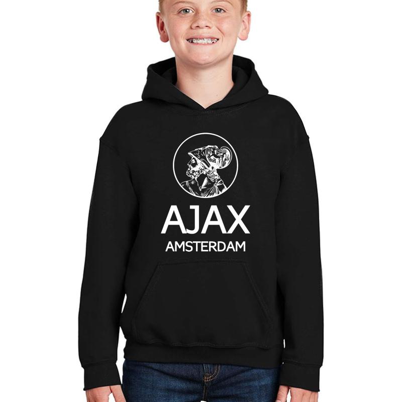 Ajax Amsterdam White Youth Hooded Sweatshirt Boy Black