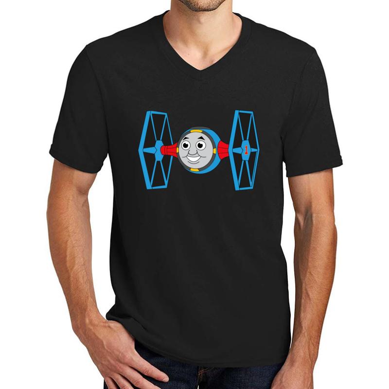 Thomas The Tie Fighter Original Colors Unisex V-Neck T-Shirt Men Black