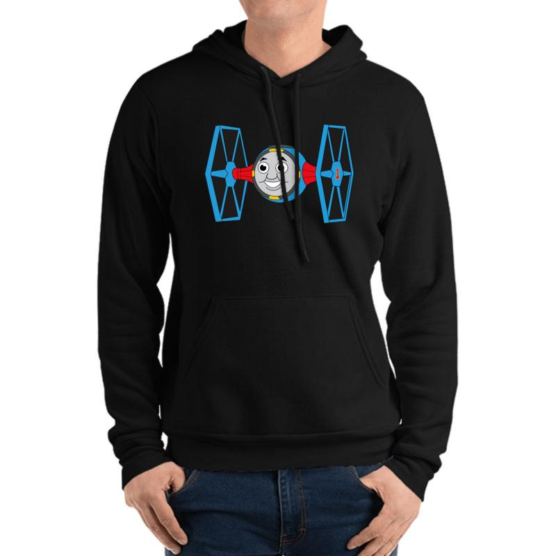 Thomas The Tie Fighter Original Colors Unisex Hooded Sweatshirt Men Black