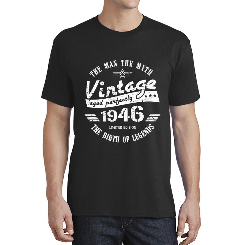 Vintage 1946 - 75Th Birthday Gift For Men Unisex T-Shirt Men Black