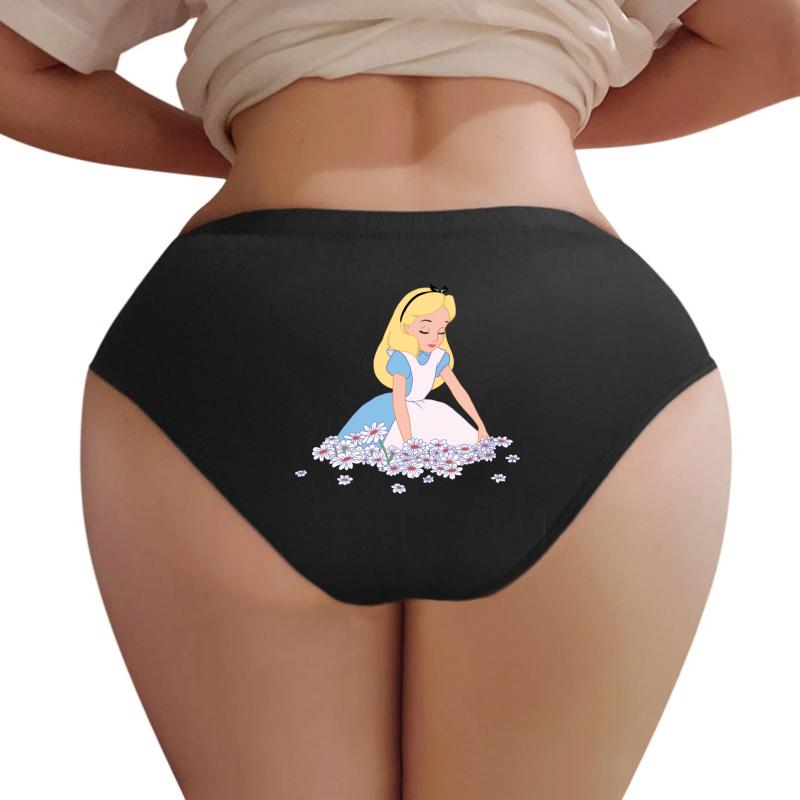 Alice In Wonderland Women Underwear Panties Women Black