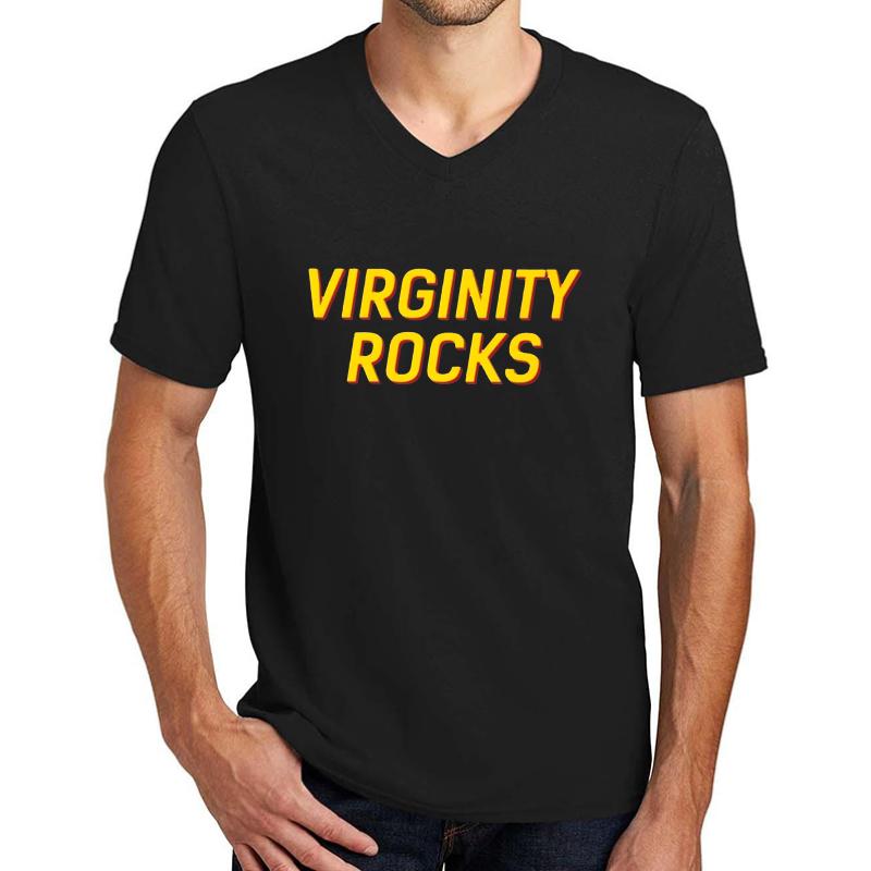 Virginity Rocks Danny Duncan Trending Sticker Unisex V-Neck T-Shirt Men Black