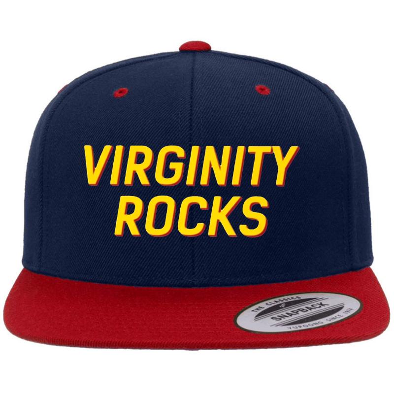 Virginity Rocks Danny Duncan Trending Sticker Premium Flat Bill Snapback Cap  Navy