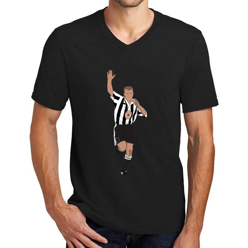 Alan Shearer Newcastle United 90 S Unisex V-Neck T-Shirt Men Black