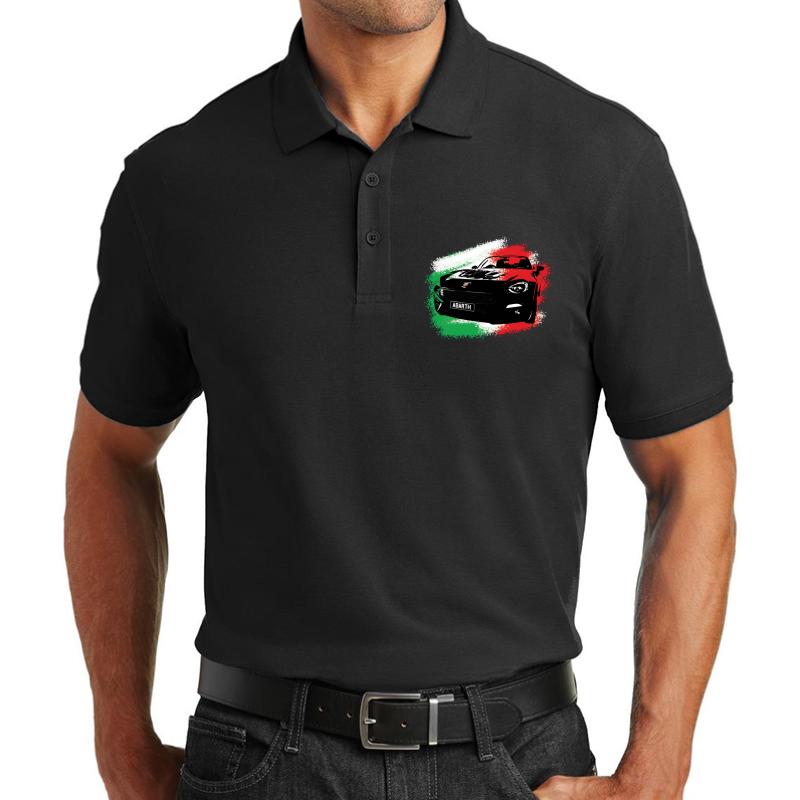 Abarth 124 Spider Unisex Polo Jersey Sport Shirt Men Black