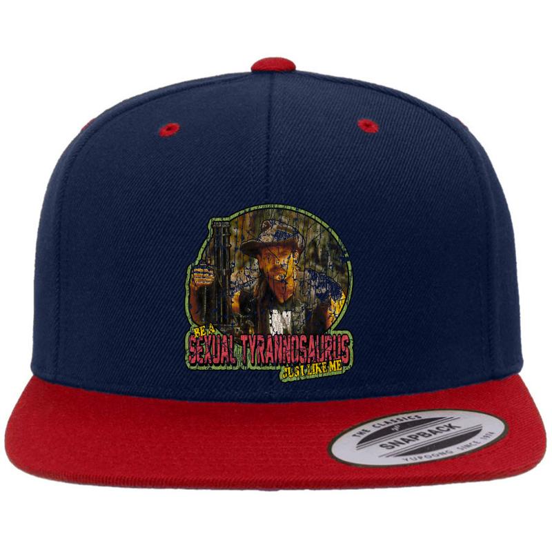 80S Schwarzenegger Classic Predator Blain Sexual Tyrannosaurus Vintage  Premium Flat Bill Snapback Cap  Navy