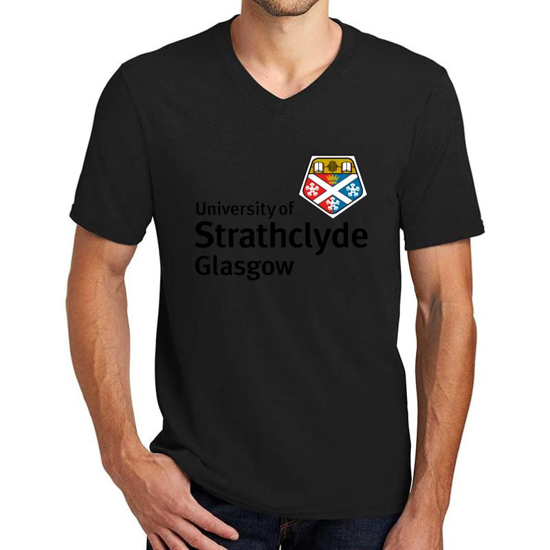 University Of Strathclyde Unisex V-Neck T-Shirt Men Black