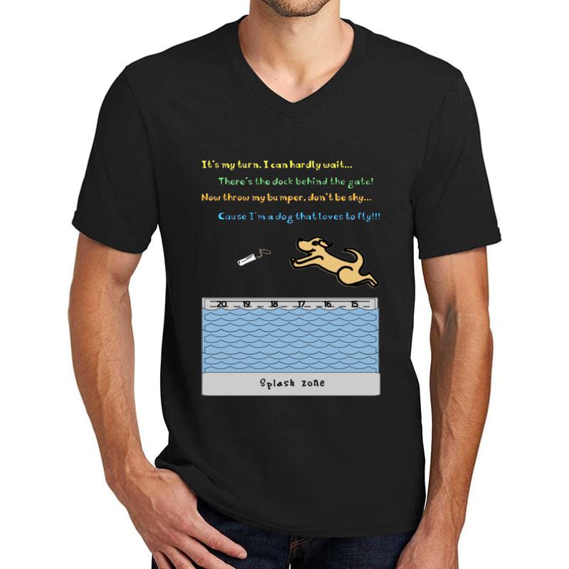 A Dr Seuss Inspired Dock Diving Design Unisex V-Neck T-Shirt Men Black