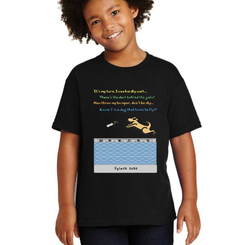 A Dr Seuss Inspired Dock Diving Design Youth T-Shirt Boy Black