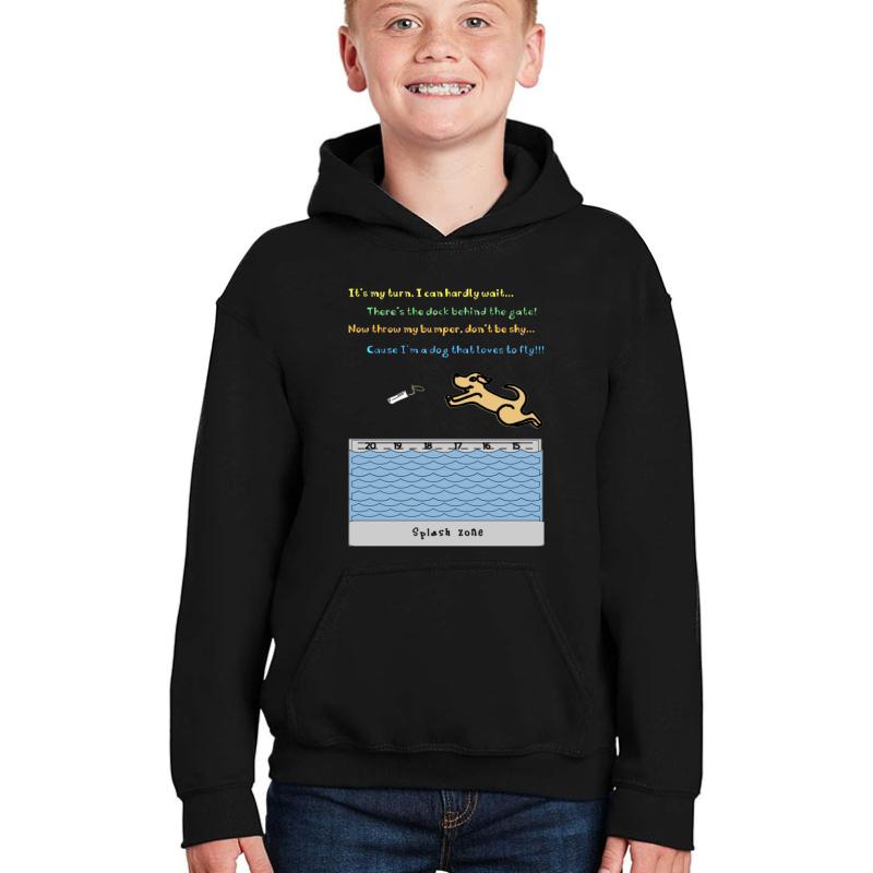 A Dr Seuss Inspired Dock Diving Design Youth Hooded Sweatshirt Boy Black