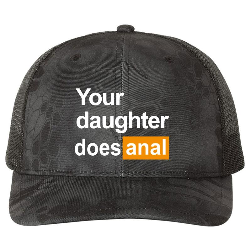 Your Daughter Does Anal Funny Porn Hub Logo Richardson Premium Trucker Snapback Cap  Kryptek Typhon Black