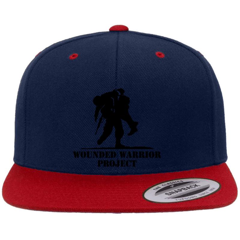 Wounded Warrior Project Men's Premium Flat Bill Snapback Cap  Navy