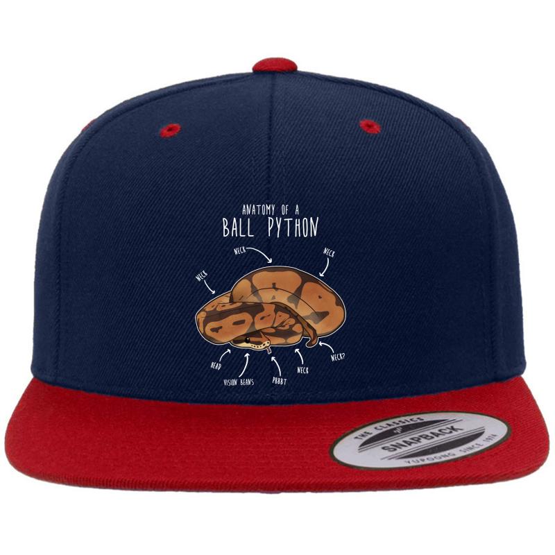 Anatomy Of A Ball Python Premium Flat Bill Snapback Cap  Navy