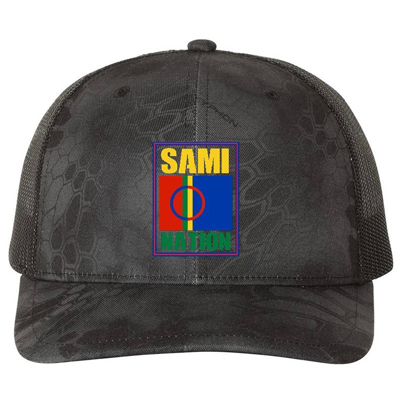 sami nation. saami flag. Premium Flat Bill Snapback Caps