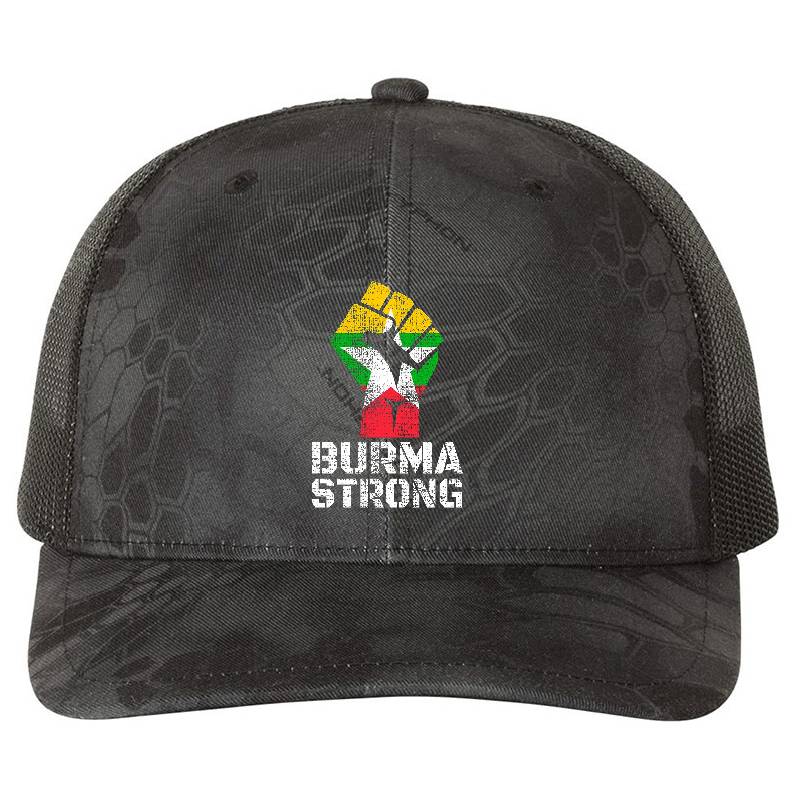 Free Myanmar Flag Burma Strong Premium Flat Bill Snapback Caps