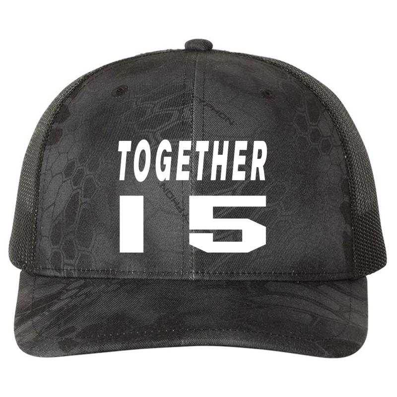 15 Year Anniversary Gift For Him Richardson Premium Trucker Snapback Cap  Kryptek Typhon Black