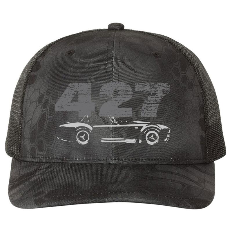 1966 Shelby Cobra 427 Super Snake Richardson Premium Trucker Snapback Cap  Kryptek Typhon Black