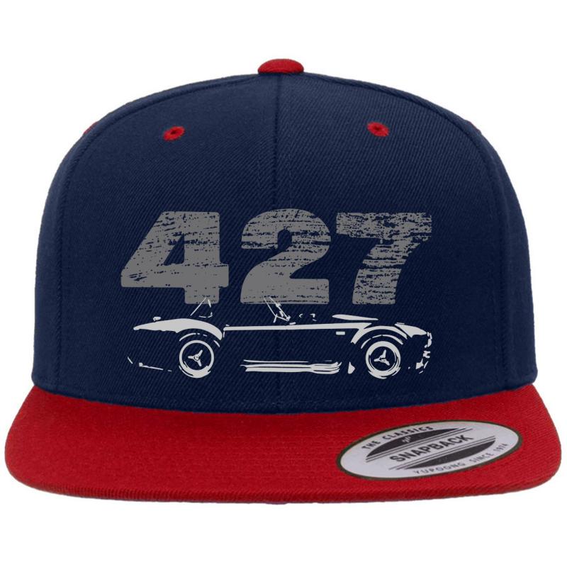 1966 Shelby Cobra 427 Super Snake Premium Flat Bill Snapback Cap  Navy