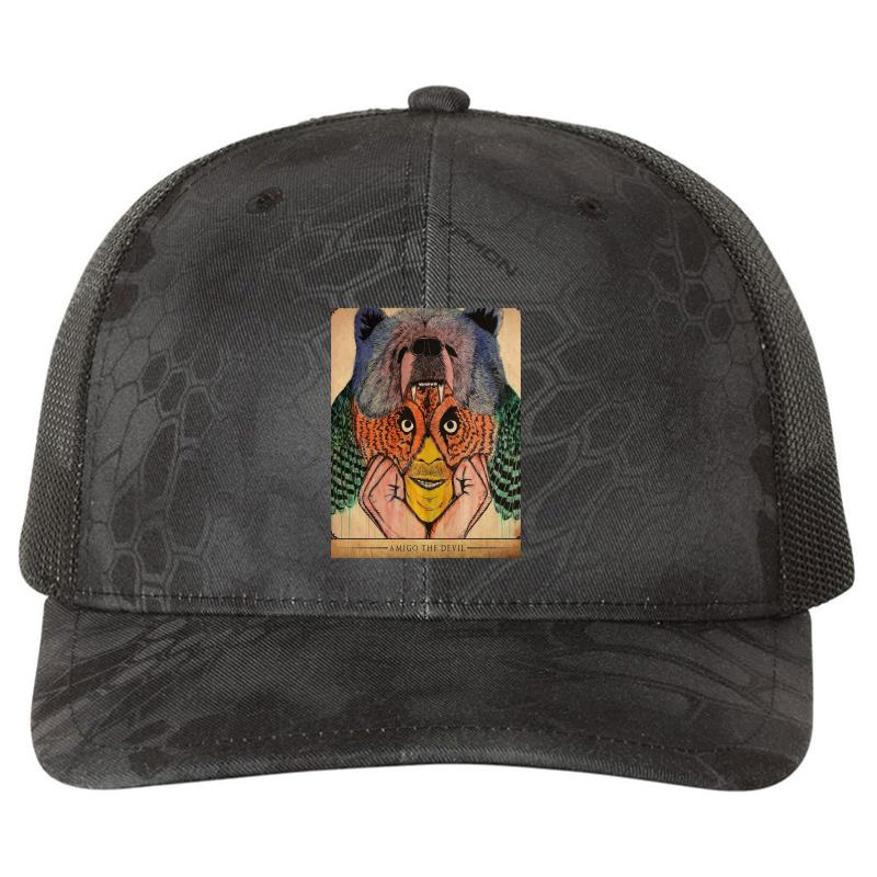 Amigo The Devil Richardson Premium Trucker Snapback Cap  Kryptek Typhon Black