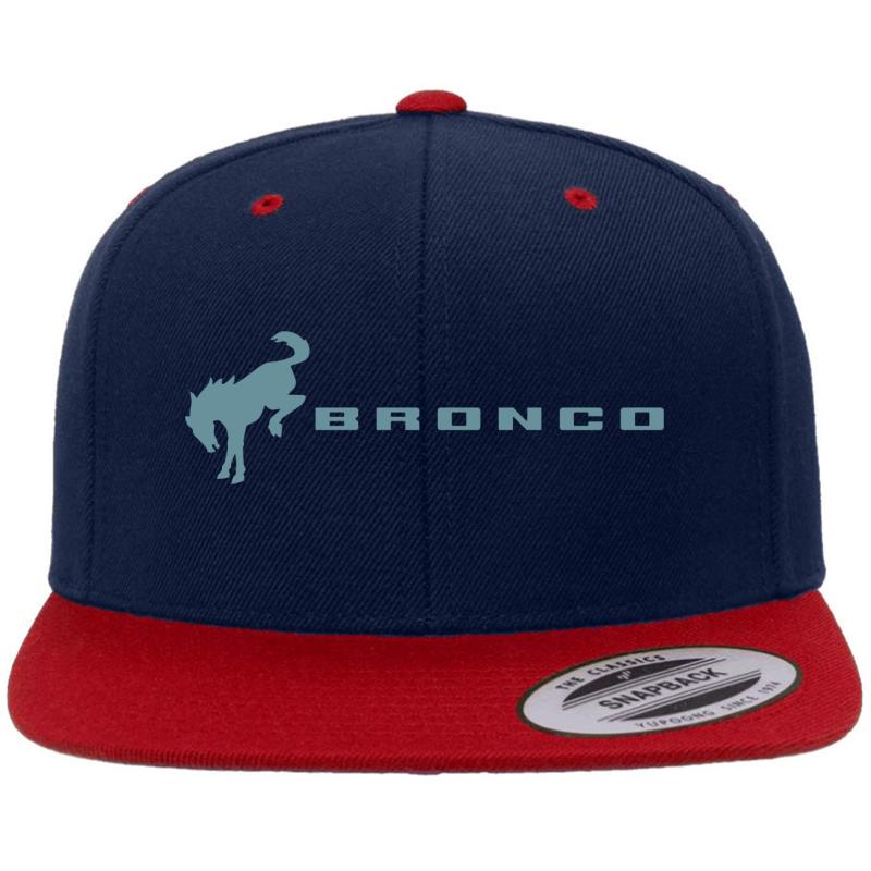 Area 51 Ford Bronco Logo Premium Flat Bill Snapback Cap  Navy