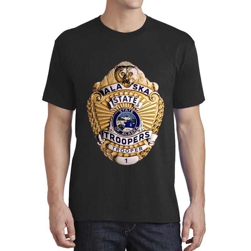 Alaska State Troopers Badge Unisex T-Shirt Men Black