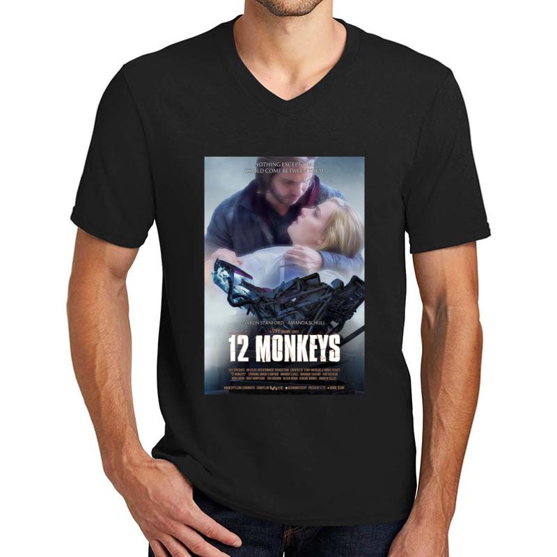 12 Monkeys Movie Unisex V-Neck T-Shirt Men Black