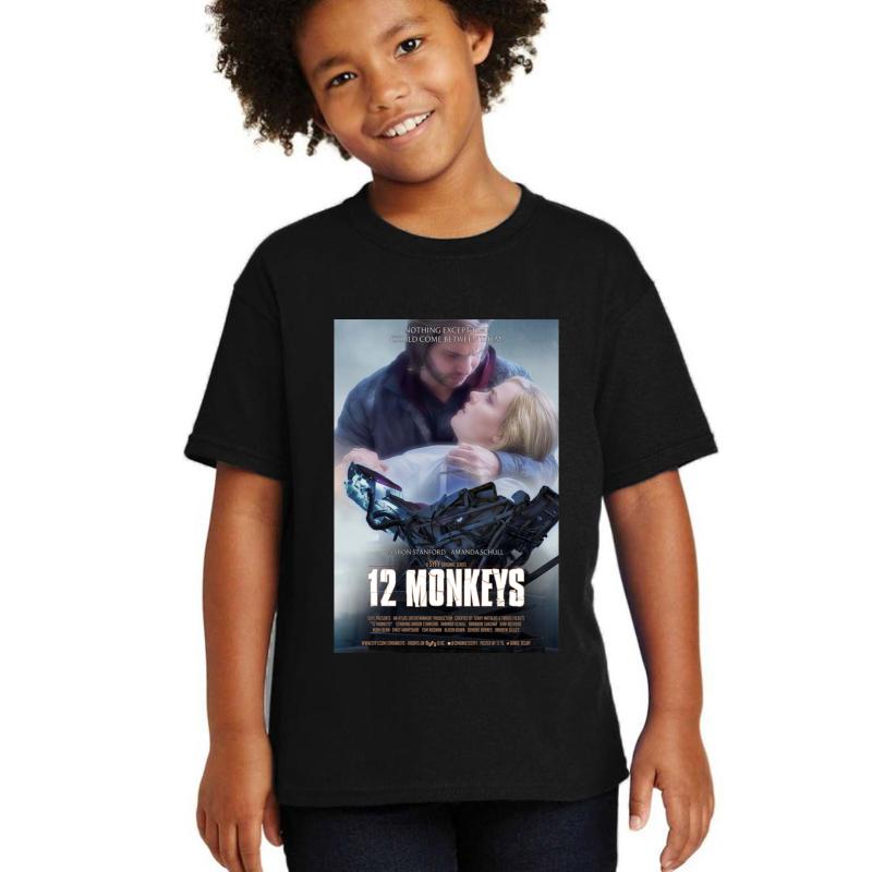 12 Monkeys Movie Youth T-Shirt Boy Black