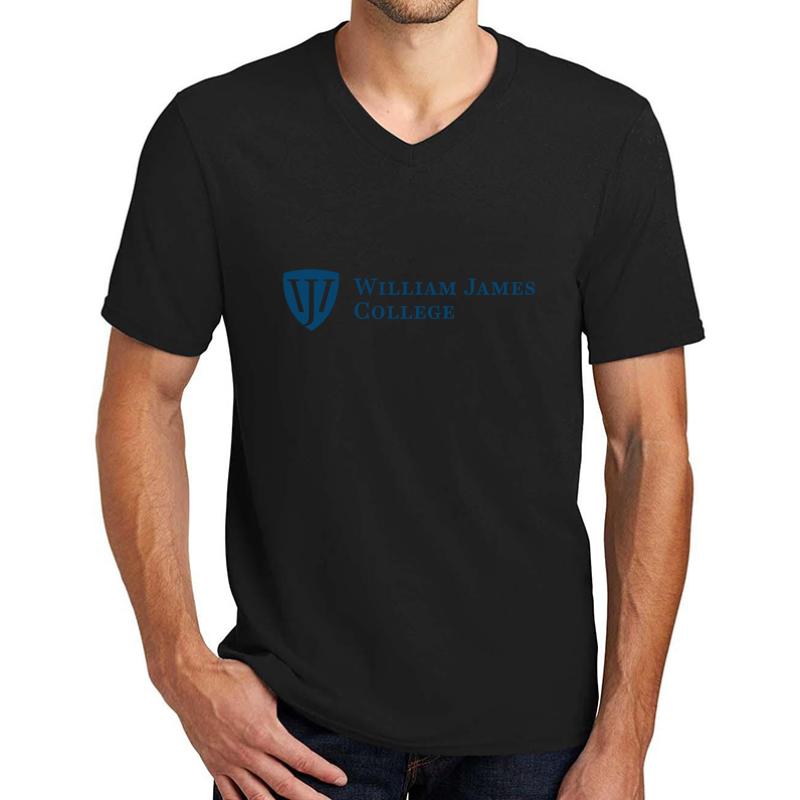 William James College Unisex V-Neck T-Shirt Men Black