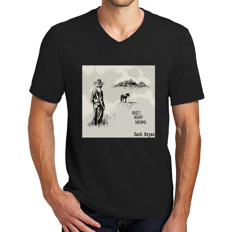 Zach Bryan Unisex V-Neck T-Shirt Men Black