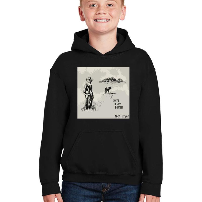 Zach Bryan Youth Hooded Sweatshirt Boy Black